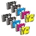 E-jet Remanufactured for Epson 126 T126 Ink Cartridge, 10 Multipack for Epson WorkForce 545 845 630 645 520 840 NX430 WF-3520 WF-3540 Printer