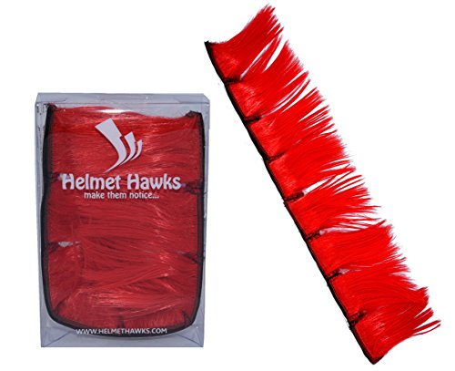 Helmet Hawks Motorcycle, Ski or Snowboard Helmet Mohawk w/Sticky Hook and Loop Fastener Adhesive (8) Hair Patches 2" long x 3" Tall - Candy Red - Thumbnail 6