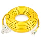 SIMBR 100 FT 12/3 Extension Cord Outdoor/Indoor, Heavy Duty Electrical Cord with Lighted 3 Outlets, 3 Prong, 15 Amps, UL Listed, SJTW - Power Your Household, Office and Garden Electric Appliance