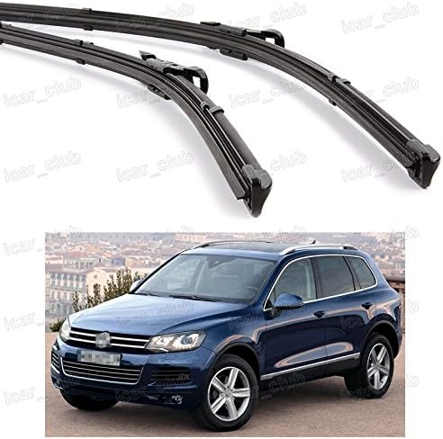 2x Car Front Windshield Wiper Blade Bracketless for Volkswagen Touareg 2007-2015