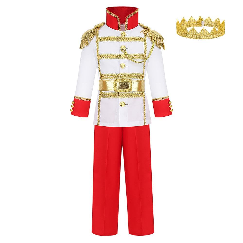 Lito Angels Prince Charming Royal King Fancy Dress Up Costume Pretend Play with Crown for Kids Boys Age 6-8 Years (Tag Number 0M)