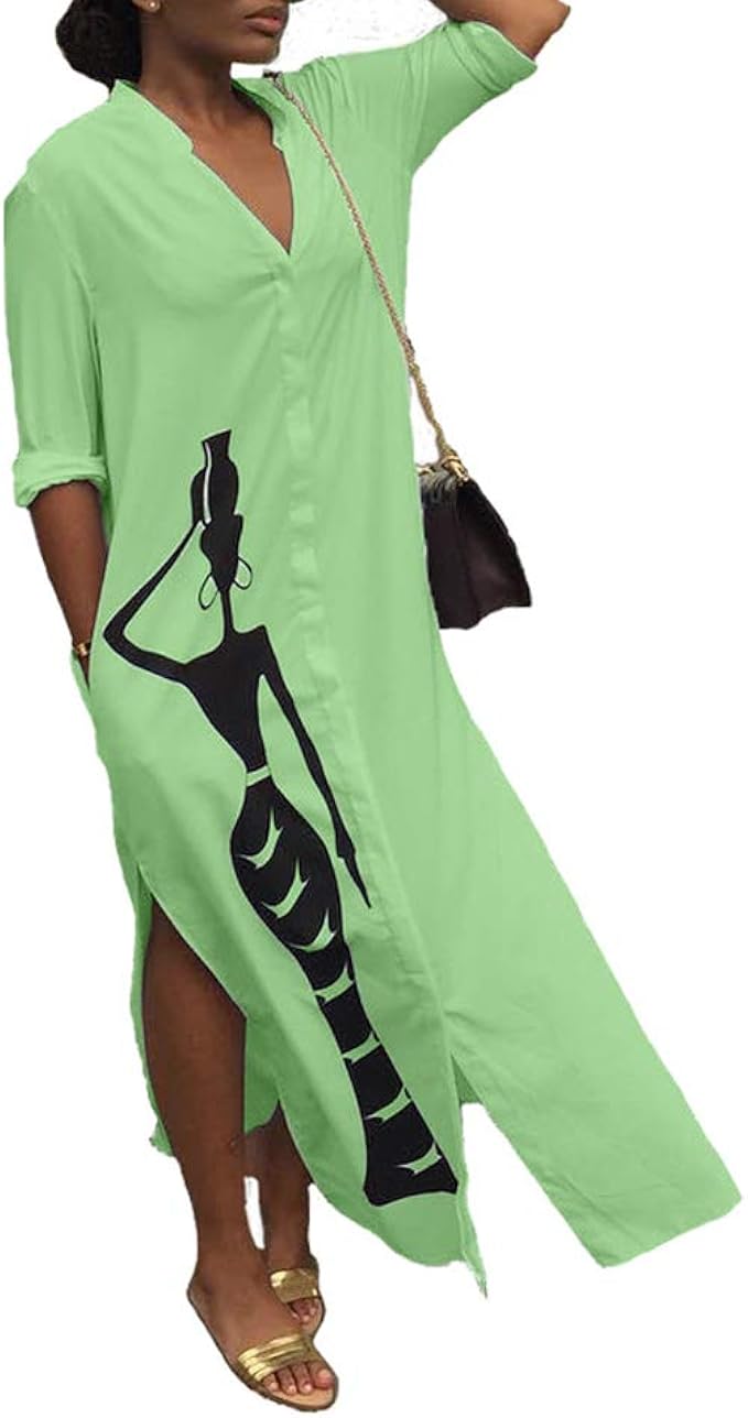 long sleeve shirt midi dress