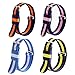 4pc 20mm NATO Ss Nylon Striped Blue/Yellow,Blue/Orange,Blue/Pink,Blue/White Replacement Watch Strap Band