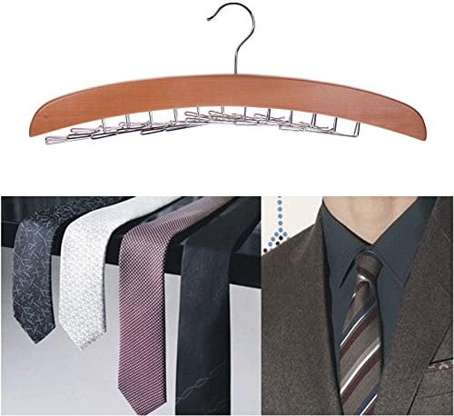 24 Tie Hanger Hardwood Clost Clothing Accessory Hanging Necktie Belt Organizer