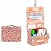 Portable Waterproof Travel Makeup Bag - Lady Color Foldable Organizer Travel Cosmetic Toiletry Bathroom Beach Bag for Women/Men, Shaving Kit with Hanging Hook for vacation (Leopard)