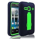 One Touch Evolve 2 case, StarShop(TM) Alcatel One Touch Evolve 2 (T-Mobile 2014) Premium Durable Rugged Shell Hybrid Protective Phone Case Cover with Built in Kickstand Black/Green