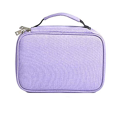 Becho Multifunction Zipper Pencil Case High Capacity Holder Pouch Pen Bag Colored Pencil Pen Box 72 Slots (Purple)