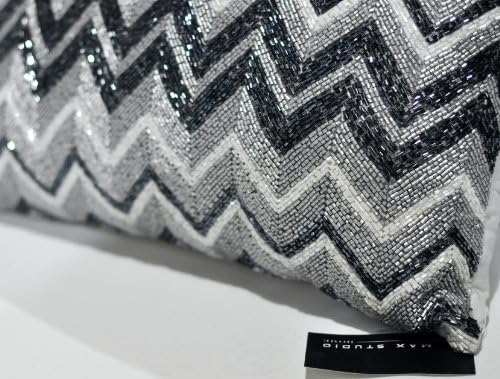 Amazon Com Max Studio Home Chevron Decorative Beaded Throw Pillow