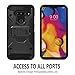 LG V40 ThinQ Case, with [Tempered Glass Screen Protector] Full Coverage Heavy Duty [Tank Armor] Dual Layers Phone Cover with Kickstand and Locking Belt Clip Compatible for LG V40 ThinQ/LG V40-Black