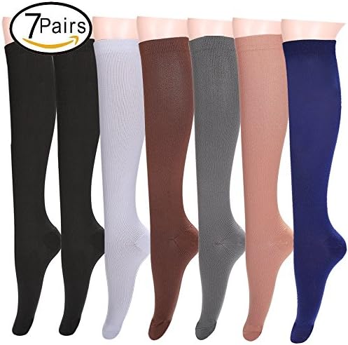 Compression Socks for Women & Men 15-20mmHg,Running,Nursing,Hiking,Recovery & Basketball Socks