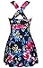 HengJia Women's Elegant Crossover One Piece Swimdress Skirted Bottom Swimsuit (FBA) Sakura Floral Print 2XL(US6-8)