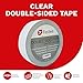 XFasten Double Sided Tape Clear, Removable, 1.5-Inch by 30-Yards, Single Roll Ideal as a Gift Wrap Tape, Holding Carpets, and Woodworking