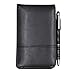 Small Pocket PU Leather Business Notebook Cover Jotter Multifunction A7 Mini Notepad,30 Pages Note Paper, 0.7 Metal Rotating Pen,and Pen Holder
