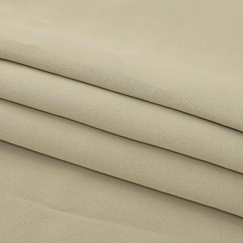 image for Deconovo Beige Valances for Kitchen Window Solid Rod Pocket Blackout S