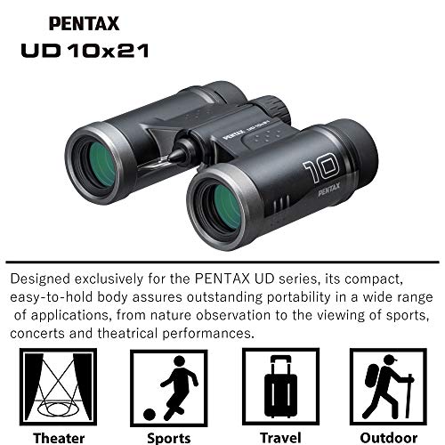 PENTAX Fernglas UD 10x21 - Schwarz. 10-fache Vergrößerung mit Dachprisma. Helle und klare Sicht, geringes Gewicht mit Multi-Beschichtung für hervorragende Bildleistung. Für Konzerte, Sport und Safari – Bild 5