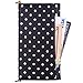 iPhone 6 6s Plus Wallet Case, True Color Premium Leatherette Polka Dots Wristlet Clutch Folio Tri-Fold Wallet Purse Case Cover with Removable Wrist Strap for iPhone 6 6s Plus (5.5”) – Black