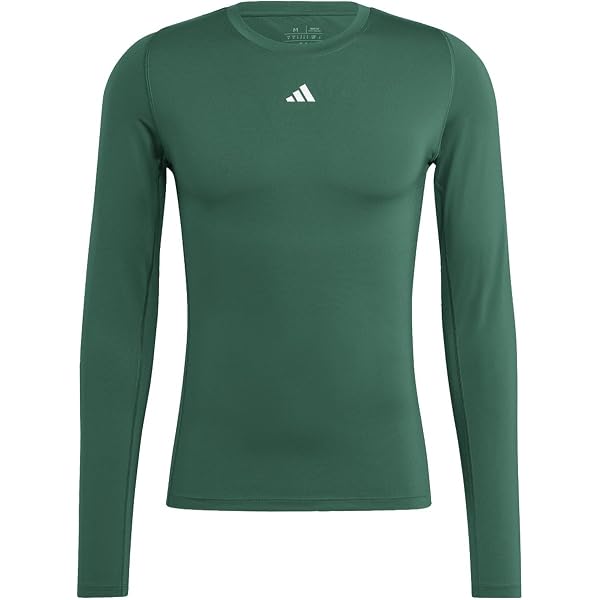 Amazon.com: adidas Techfit Mens Long Sleeve T-Shirt M/S Dark Green
