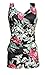 MiYang Women's Plus-Size Flower Printing Shaping Body One Piece Swim Dresses Swimsuit Black Flower X-Large (US 16-18)