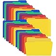 24 Packs Color Plastic Manila File Folders,3 Tab Heavy Duty Files Folder with 1/3-Cut Tabs,8.5 x 11 Letter Size,Assorted Multi-Color Filing Folder Organizer for Office,Home