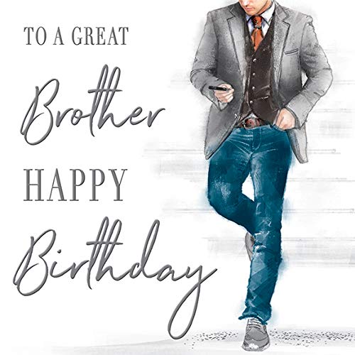 Luxury Beautiful Contemporary Man Birthday Card Brother - 160 mm sq - Koko Designs, KS079