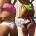 DODOING Women's Brazilian Bikini Thongs Ruched Ruffle Cheeky Bottom Swimwear Underwear