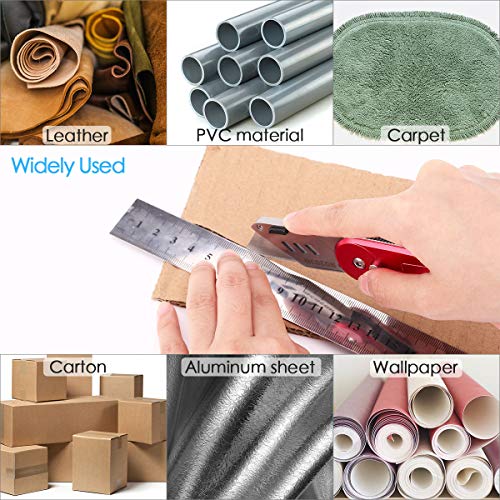 acetek Utility Knife Box Cutter,Pocket Folding Utility Knives Retractable with 10pcs Stainless Steel Blades, Belt Clip, Safety Quick Change Blade and Lock-Back Design - Thumbnail 4