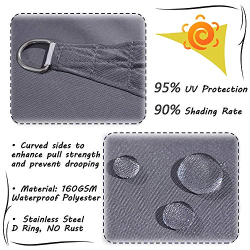 XXYANZI Sonnensegel Rechteckig 5x8m, UV Schutz Tear Resistant Atmungsaktiv Windschutz Tarp Sonnen Segel HDPE Polyester… – Bild 5