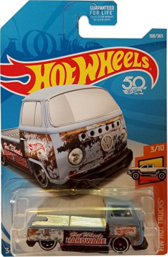 Hot Wheels 2018 50th Anniversary HW Hot Trucks Volkswagen T2 Pickup 108/365, Light Blue