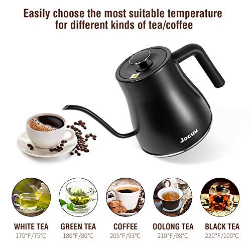 Jocuu Electric Gooseneck Kettle Temperature Variable Control Kettle, PourOver Coffee Tea Kettle