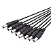 WildHD Camera Power Splitter Cable 1 Female to 8 Male Power Supply Wire Cord Y Adppter for CCTV Security Cameras and LED Strip Lights