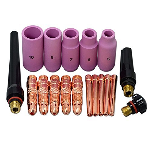 TIG Collet Body Consumables Accessorie Assorted Size Fit DB SR WP-17 18 26 TIG Welding Torch 18pcs by TIG Consu mable s KIT 17 18 26 series