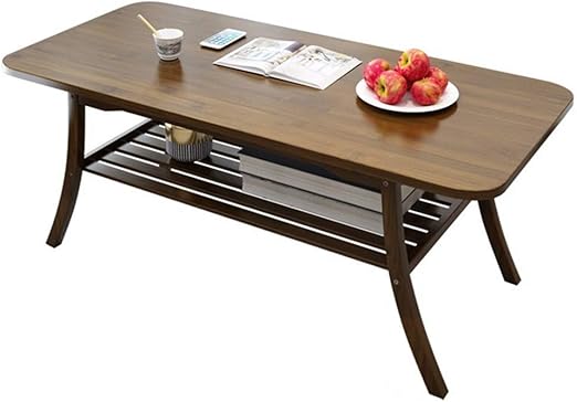 2 Layer Multiple Function Solid Rubber Wood Rectangular Coffee Table With Opening Shelf Smooth Surface Beautiful Appearance Not Easily Damaged Easy Assembly Amazon Ca Home Kitchen