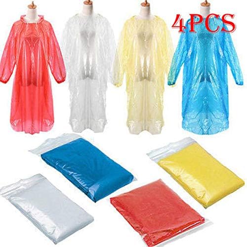 Coohole 1/4/5/10/16/20/40 PCS Disposable Rain Ponchos Adult Universal Emergency Waterproof Rain Coat for Hiking Camping Travel Outdoor Events Lightweight Reusable or Disposable Easy to Carry