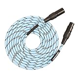 SPEAKFRIENDS 15ft Microphone Cable Professional 3-PIN Balanced XLR Male to XLR Female Mic Cable（15 Feet, Blue）