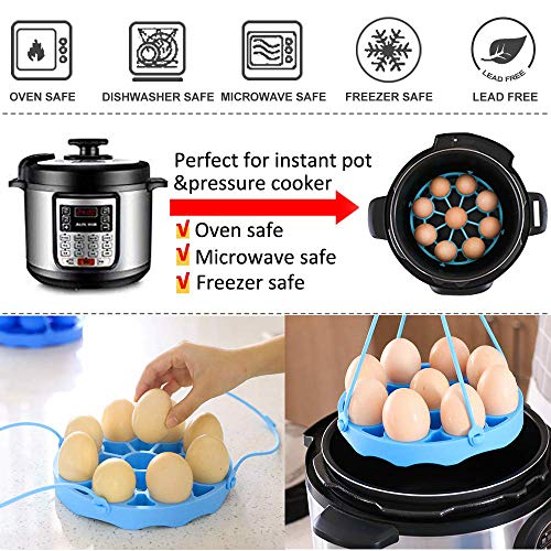 Pressure Cooker Sling[Upgrade Version]Silicone Bakeware Sling for Instant Pot 6 Qt/8 Qt,Silicone Steamer with Handles Compatible with Other Brand Multi-Function Cookers(Blue) - Thumbnail 2