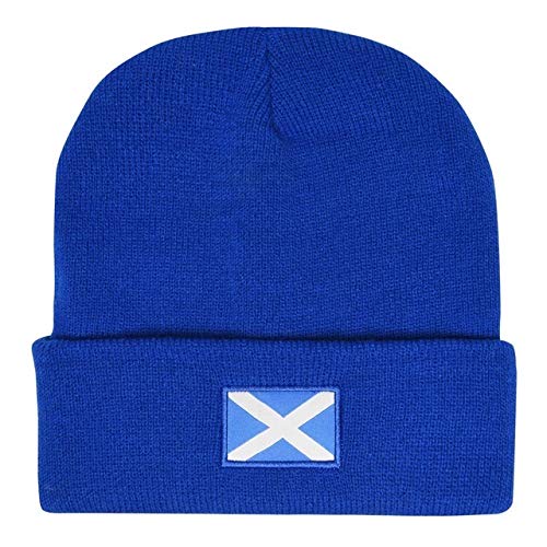 Strength and Honour Scotland Adult Unisex Knitted Beanie Rugby Hat Scottish 6 Nations Blue Super Warm Premium Quality