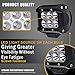 TURBOSII Spot 4In Pods Cube Led Work Lights Bumper Grill Offroad Backup Reverse Fog Lights Auxiliary Driving Headlight for SUV Honda Truck Motorcycle Kawasaki Mule Jeep Wrangler Boat Tractor UTV F150