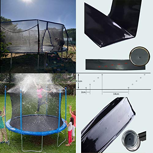 MeiGuiSha 50 ft Trampoline Backyard Sprinklers Spray Water Park Fun Summer Cool Things Outdoor Toys Water Game Trampoline Accessories Ladder ,Made to Attach on Trampoline Safety Net Enclosure