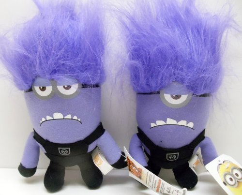 despicable me 2 evil purple minions 6'' plush doll set featuring purple one eye and two eye minions
