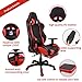 Kinsal Gaming Chair High-Back Computer Chair, Ergonomic Racing Chair, Leather Premium Lumbar Support Swivel Executive Office Chair Including Headrest and Massage Lumbar Pillow (red)