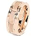 100S JEWELRY Tungsten Rings For Mens Wedding Band Rose Gold Brick Pattern Engagement Promise Jewelry Size 8-16