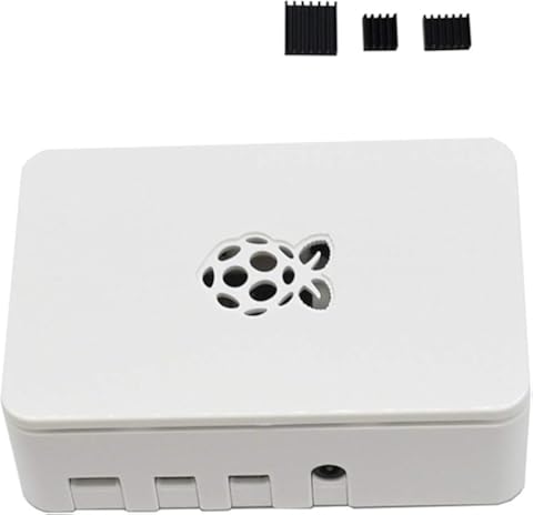 Tree-on-Life Caja de Carcasa actualizada ABS Case Armor Shell V4 con disipadores de Calor Fuente de alimentación 5V / 3A para Raspberry Pi 4B Negro/Blanco/Transparente