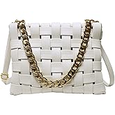 YP Women Large Crossbody Bag Woven Envelope Purses Pu Leather Shoulder Handbags