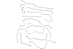 Inline Tube Replacement For 1990-94 Chevrolet GMC Truck 4WD 3/4 1-Ton Std & Ext. Cab Long & Short Bed Rear Drum Brake Line Kit 15pc, Stainless