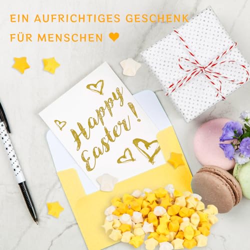 VGOODALL 1080 Stück Origami Sterne Papier, Papierstreifen Origamipapier für Basteln DIY Dekoration Geschenk Gelb