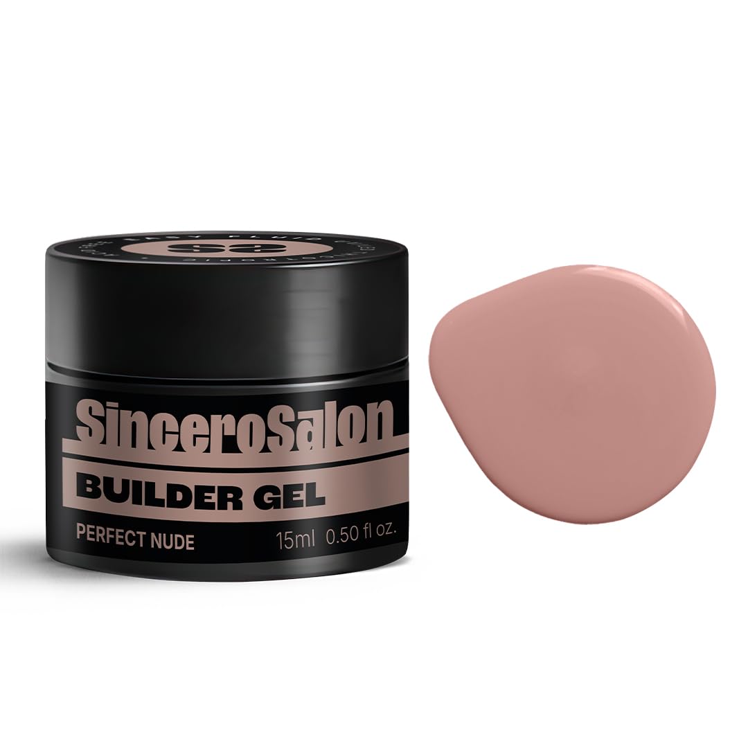 Sincero Salon Builder Gel Easy Fluid - Perfect Nude - Ideal Gel for French Manicures - LED UV Nail Builder - Semi-Permanent Strengthener - 15ml