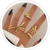 Black Snake Rings for Women Adjustable Black Snake Jewelry for Women Vintage Gothic Accessories Punk Goth Rings Set Halloween Jewelry