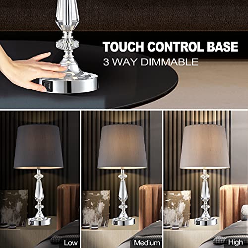 Set of 2 Bedside Lamp Touch Control Lamps for Bedrooms, 3 Way Dimmable