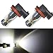 JDM ASTAR Extremely Bright H11 LED Fog Light Bulbs w/ Reflector Mirror for DRL or Fog Lights, Xenon White
