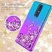 Nokia 3.1 Plus Case,W/[Tempered Glass Screen Protector] Glitter Bling Flowing Liquid Quicksand Waterfall Soft TPU Silicone Non-Slip Shockproof Bumper Protective Phone Case for Girls Women,Teal/Purple…
